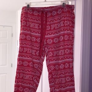 VS red full length cotton pajama pants